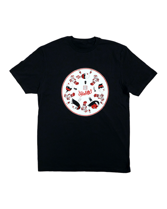 Los Cogelones Circulo Playera Negra